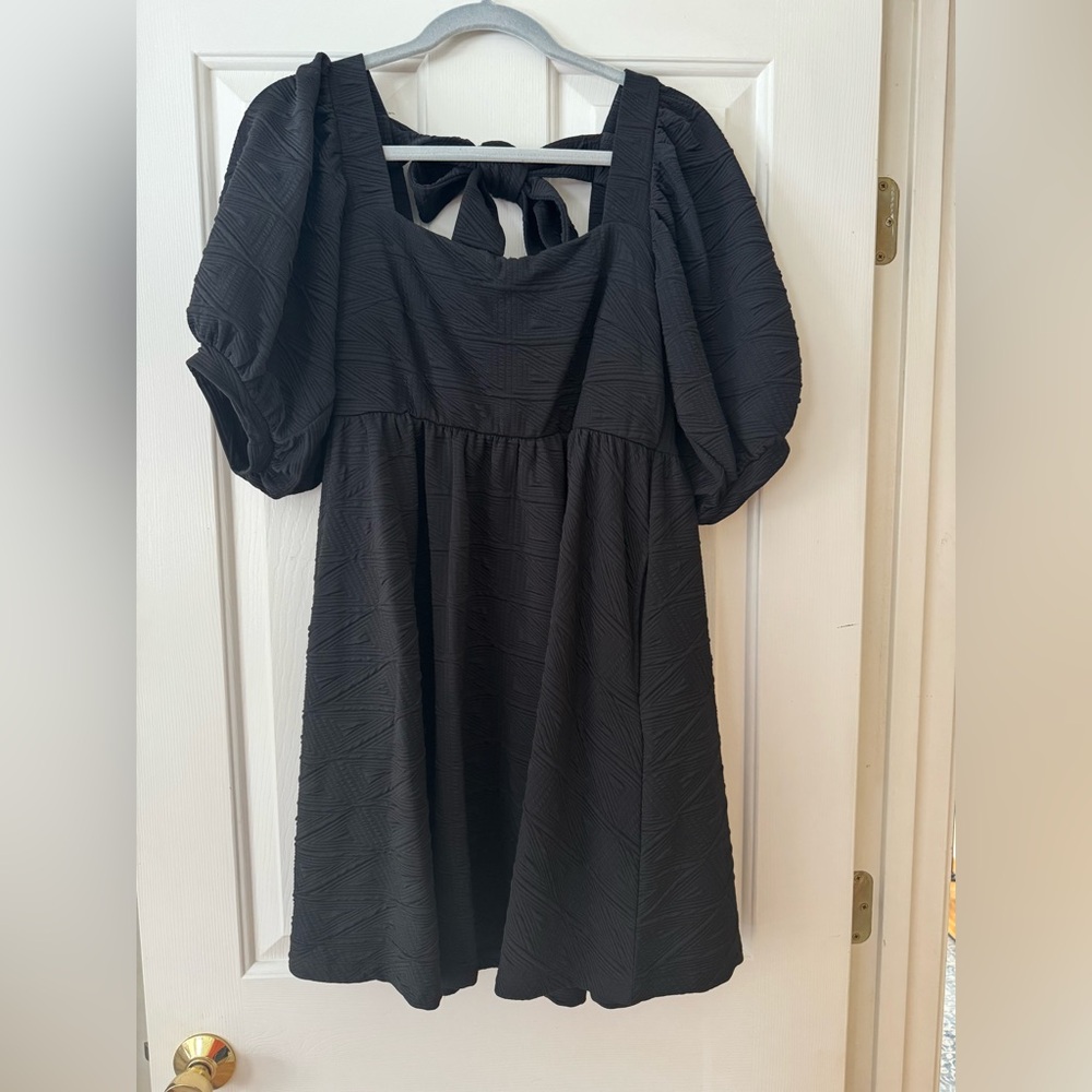 Free People Black Puff Sleeve Dress